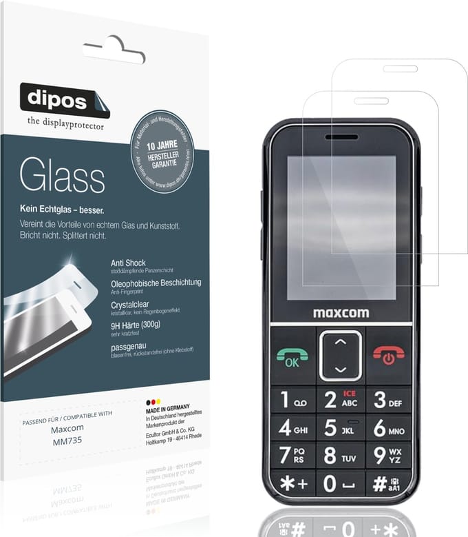 dipos – 2x Pantserfolie geschikt voor Maxcom MM735 | 9H Screenprotector