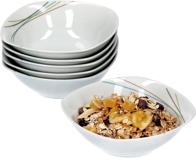 Set van 6 graansaladekommen Aliha 12cm