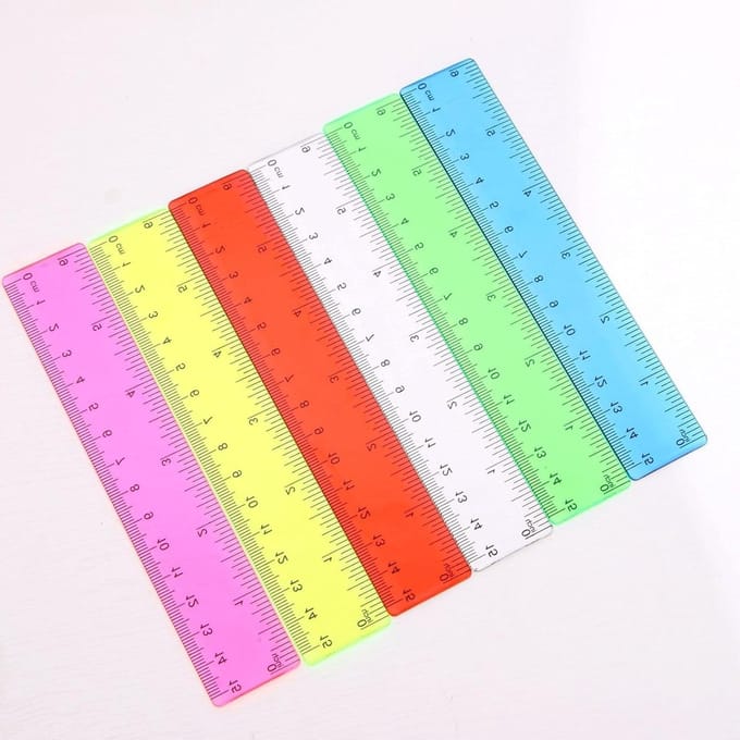 Liniaal Set - Meetlatten Plastic - School Knutselen - Transparant Flexibel - 15 cm - Gekleurd