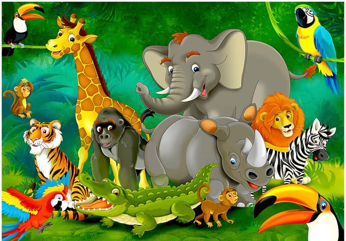 Fotobehang - Colourful Safari.
