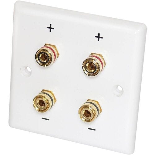 Dynavox Luispreker wandplaat - 2-voudig - Verguld - 85x85mm - Wit