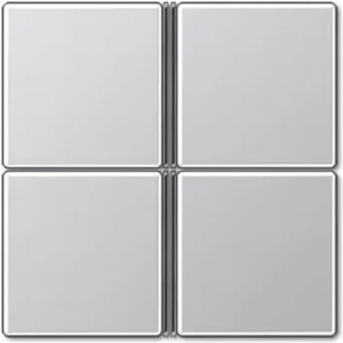 Jung KNX tasterafdekking A/AS 4-voudig compleet aluminiumkleur