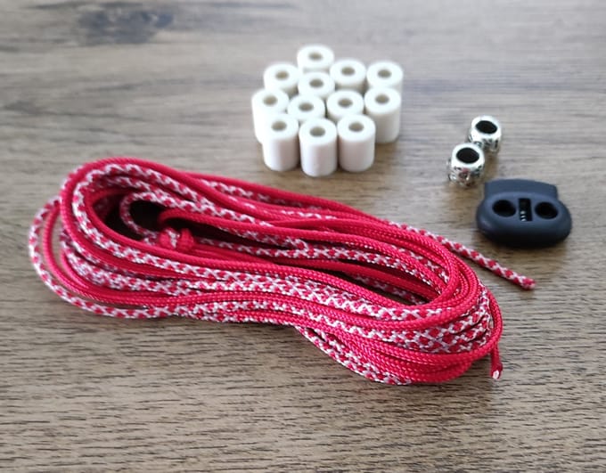 DIY Pakket / Doe Het Zelf / Anti-Tekenband EM kralen Rood maat 60-70