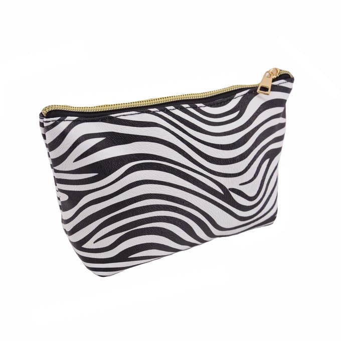 Make-up Tas / Etui - Zebra Wit | 16 x 7,5 x 13 cm | PU-leder | Fashion Favorite