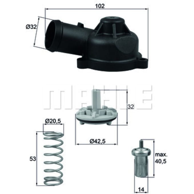 Thermostaat, koelvloeistof MAHLE TI 244 83D
