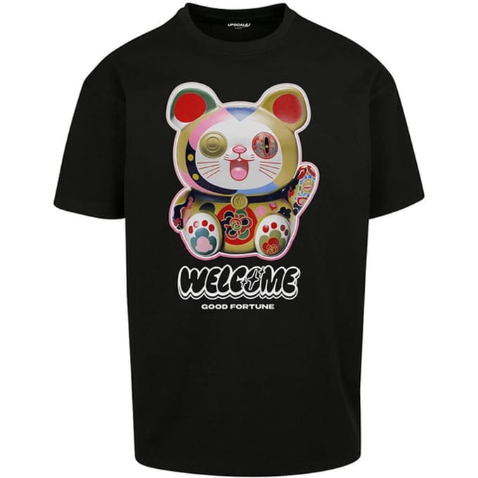 Mister Tee - Welcome Cat Heavy Oversize Heren T-shirt - M - Zwart