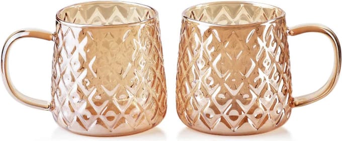 Affekdesign Vintage Glazen Mok - 350 - Set van 2 - Sapglazen - Theeglas