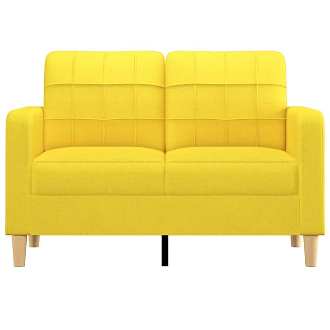 Vidaxl Bank 2-Persoons, Lichtgeel, 120 Cm, Bekleed met Stof