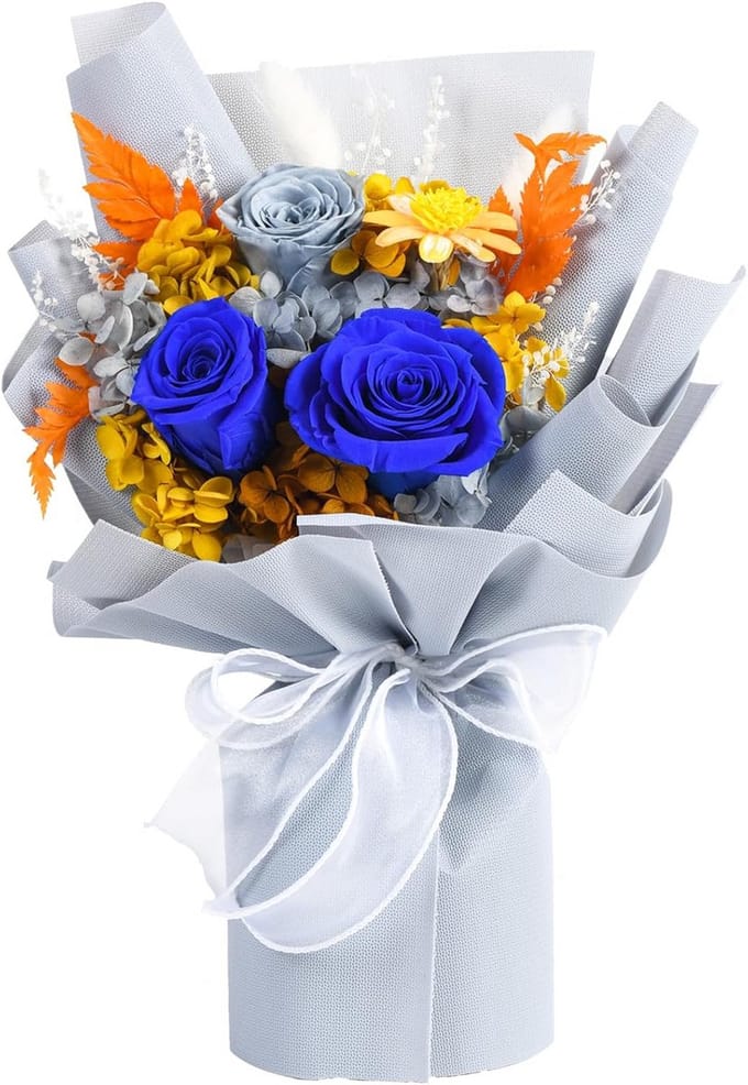 Eeuwige Blauwe Rozen Boeket - Cadeau voor Haar (1-3 Jaar Houdbaar)