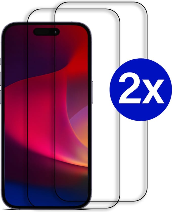 Double Pack - Screenprotector geschikt voor iPhone 16 Plus - Premium - Volledig bedekt - Edge to edge - Tempered Glass - Beschermglas - Glas - 2x Screenprotector - Transparant