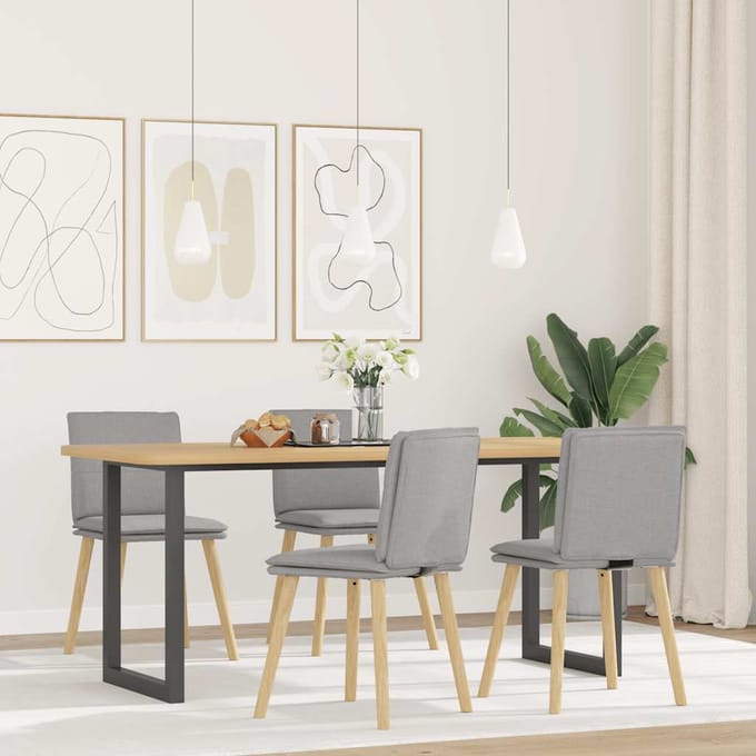 vidaXL Eetkamerstoelen 4 st stof wolk grijs