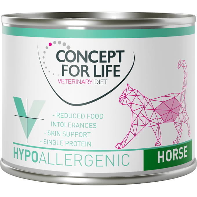 6x200g Hypoallergenic Paard Concept for Life Veterinary Diet Kattenvoer