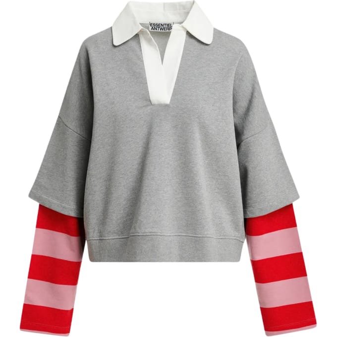 Essentiel Antwerp Polo Sweatshirt Polos Lichtgrijs Kantelou