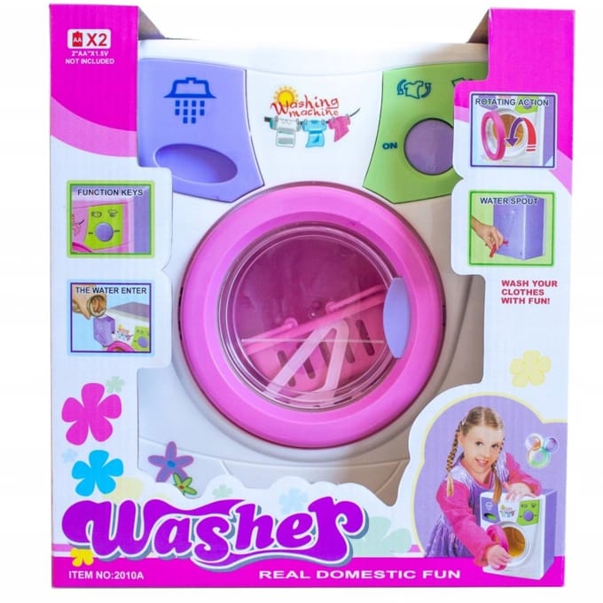 Washer Speelgoedwasmachine - Met echt water - Excl. 21 x AA 1,5V Batterijen
