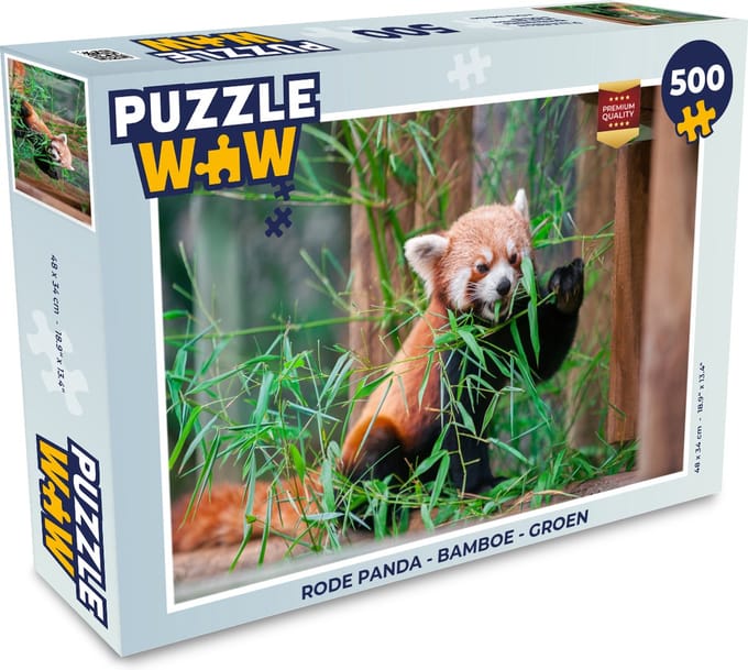 Puzzel Rode Panda - Bamboe - Groen - Legpuzzel - Puzzel 500 stukjes