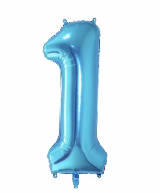 New Age Devi - Cijferballon - Folieballon - 70cm - Blauw - Cijfer 1