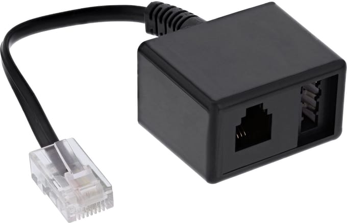 InLine® TAE adaptor cable RJ45 male to TAE-N & RJ11 female
