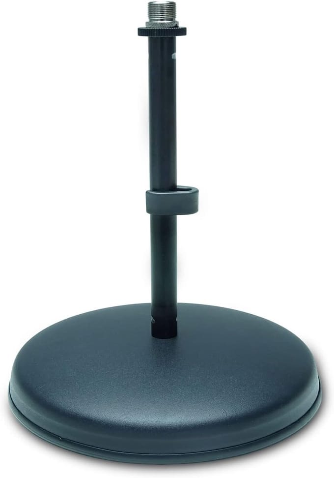 Microfoon Tafelstatief - Podcast Statief - Opnames Maken - Robuuste Gietijzeren Basis - 16 cm Hoog - Zwart