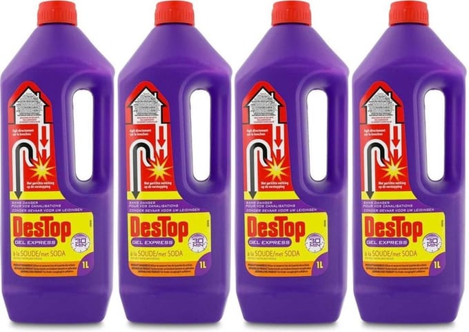 Destop Paars - Onstopper gel met soda - 4 x 1 l