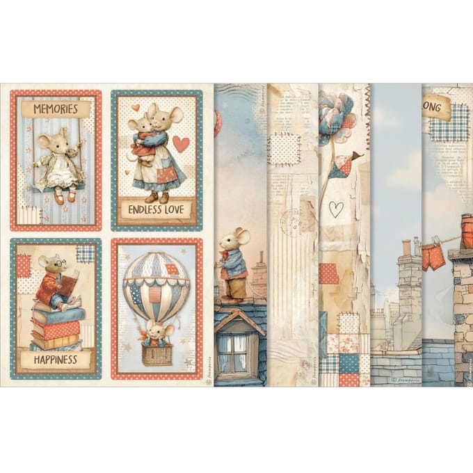 Stamperia - Family A4 Rice Paper Selection (6pcs) (DFSA4XFL)