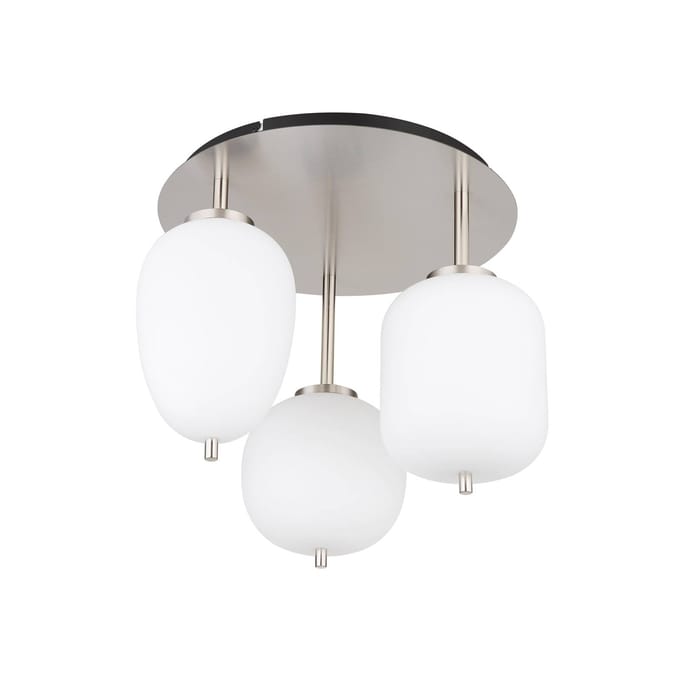 Globo - plafonniere - Blacky I - wit - glas - Ø 46cm - E14 - 15345-3DNO