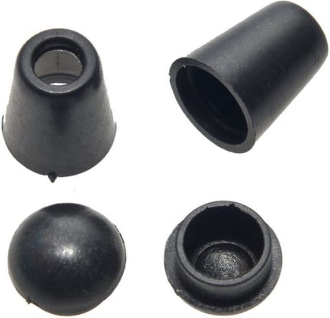 2 koordstoppers - eindstoppers - zwart - voor 4mm koord