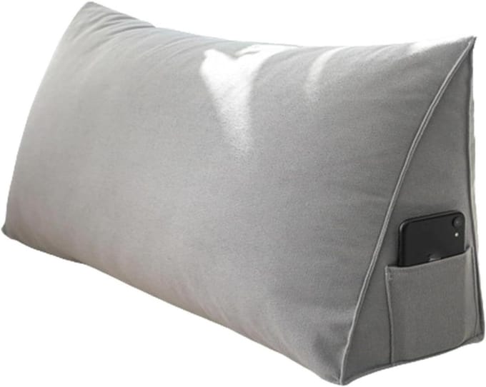 Leeskussen - Steunkussen Bed - Comfortabel Lezen - Ergonomisch Ontwerp - 60x35x20cm - Grijs