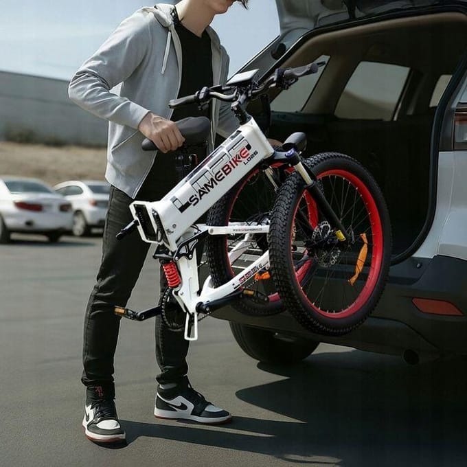 Vélo électrique pliant - Samebike LO26 PLUS - 1000W - 45 km/h - Autonomie 50 km bleu