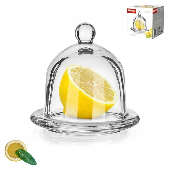 Récipient en verre avec support pour citron, citron vert, gâteau, banquet, 9,5 cm