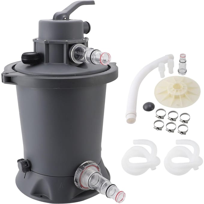 800 Gallon Zandfilterpomp 60W Zwembad Cartridge Filterpomp AC voor 1100L tot 18100L Zwembaden black