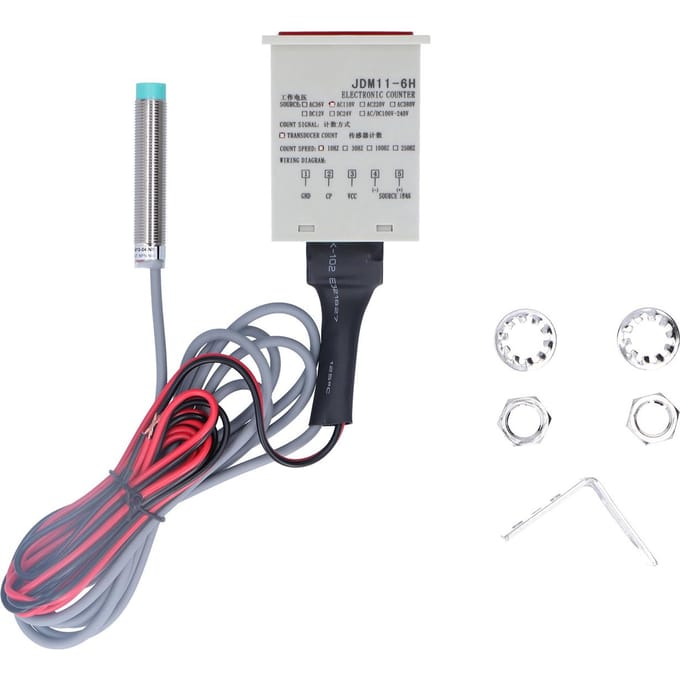 BERM Digitale Elektronische Teller voor Metalen Objecten Contact Inductiepaneel Reset JDM11‑6HDC12 24V white