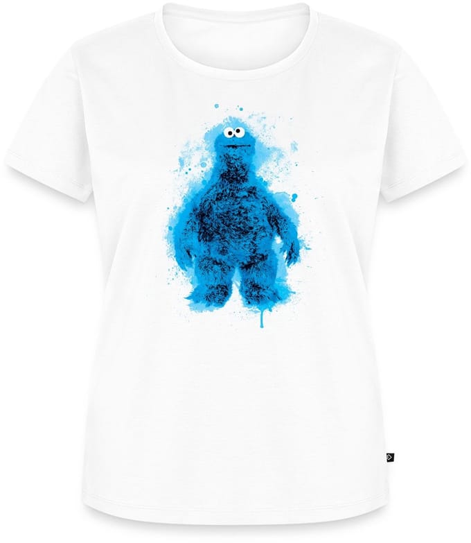 Sesamstraat Koekiemonster Paint Spetters Premium T Shirt Dames