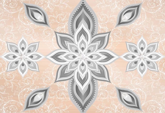 Fotobehang Abstract Pattern Silver Gold | XL - 208cm x 146cm | 130g/m2 Vlies