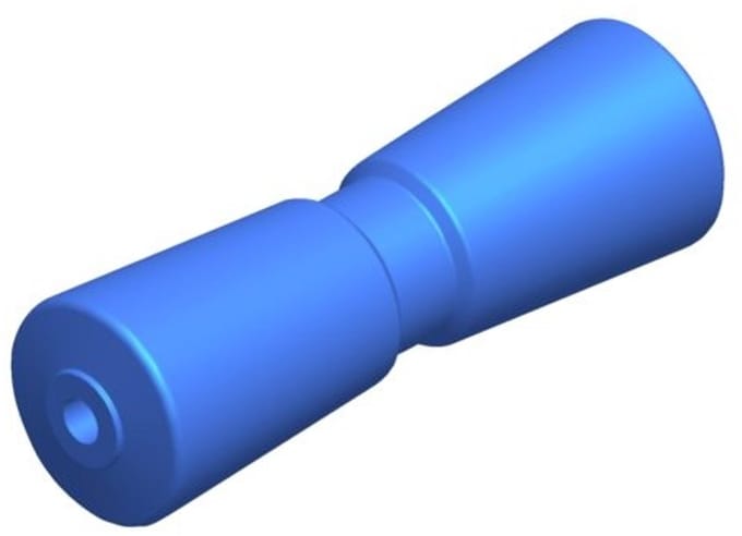 V-kielrol PU L200mm Ø75mm as 16mm