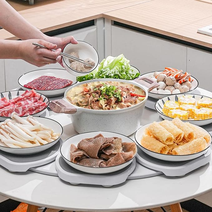 Eettafel draaiplateau, multifunctioneel, 360 graden draaibaar serveerblad voor white