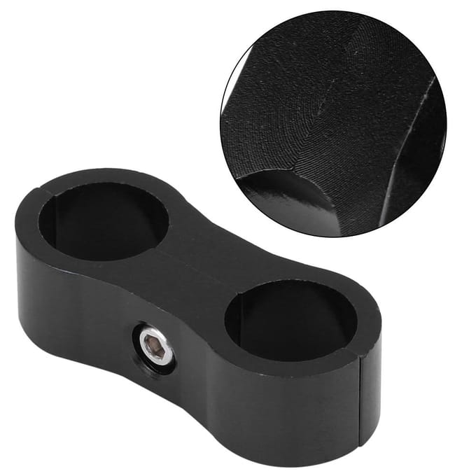 2 stuks AN6 Gevlochten Slang Separator Klem Fitting Adapter Beugel Universeel Zwart zwart