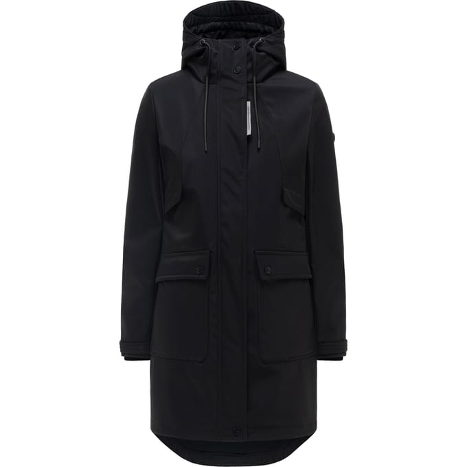 Navahoo dames softshell tussenjas Morgennebel met capuchon