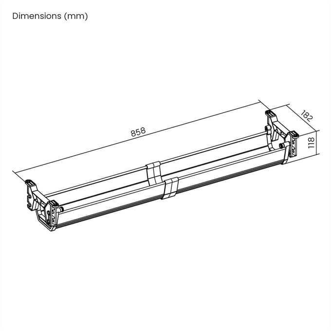 ROLINE Easy2Open kabelgoot, Montage onder tafel, wit, 85,8 cm