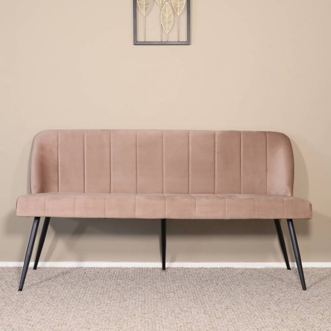 Eetkamerbank 160cm Sally velvet champagne eetbank
