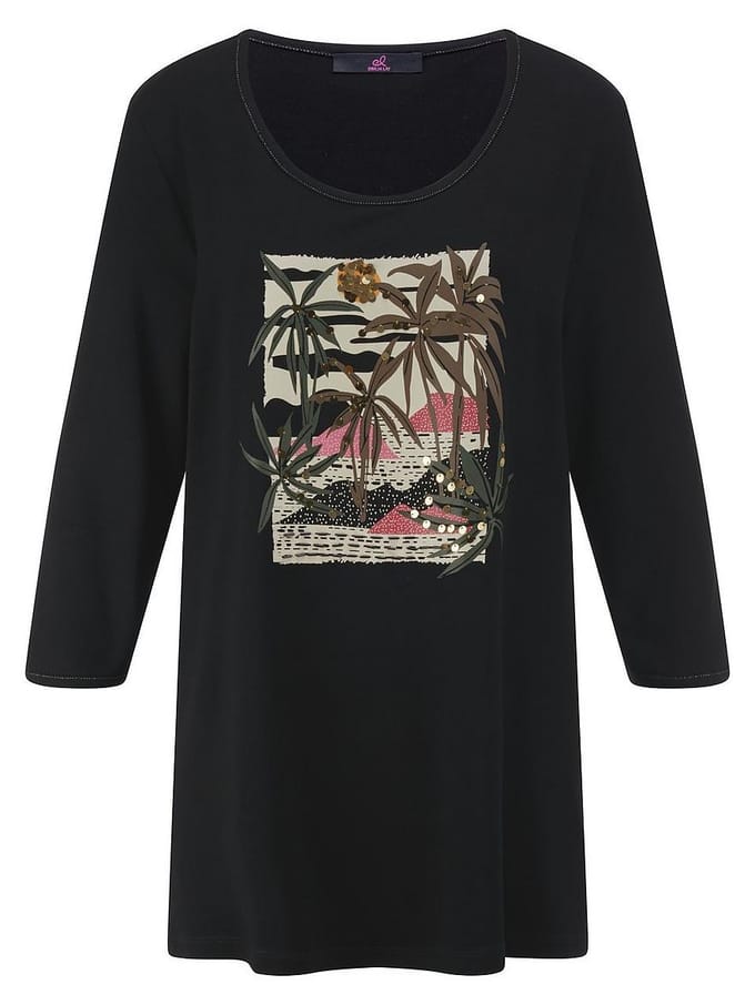 Shirt ronde hals Van Emilia Lay zwart