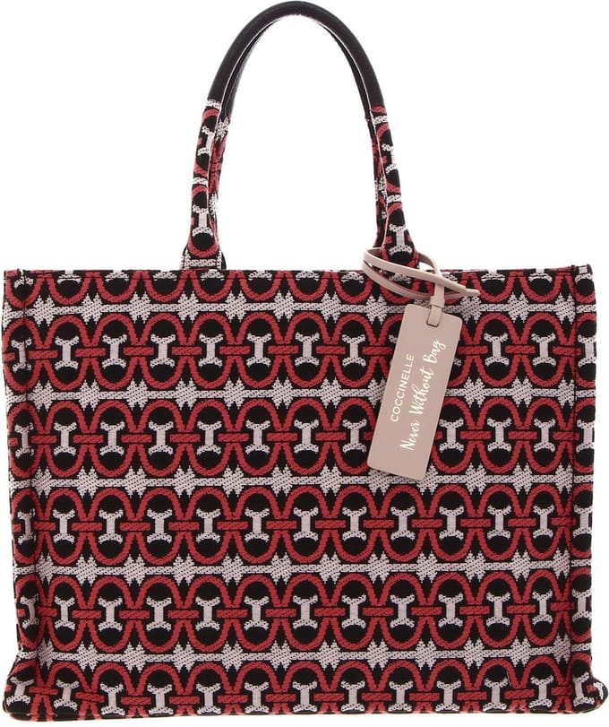 COCCINELLE Handtas Schoudertas Never Without Bag Jacquar Handbag Mul. Cranbe / Cola Veelkleurig