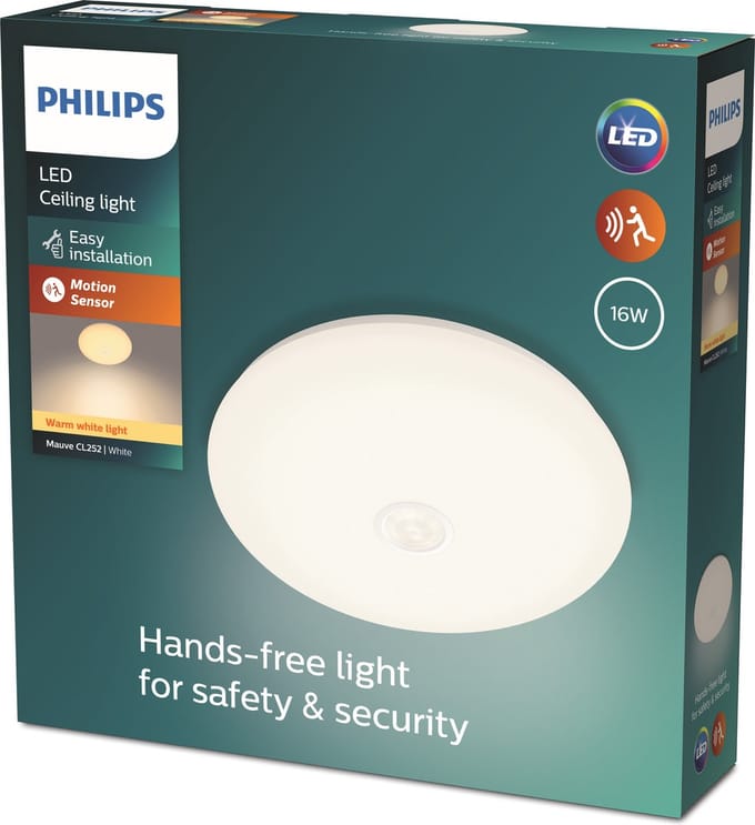 Philips Mauve ceiling with sensor Ø320 mm 16W 2700K white
