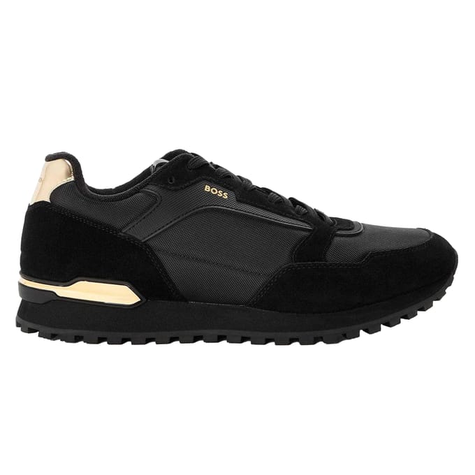 Boss Heren Parkour Athletic Suede Trainers (Zwart)