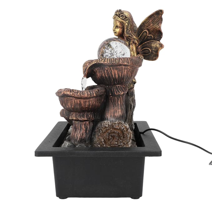 Tafelbladfontein USB Stille Pomp Verhoog Luchtvochtigheid Decoratieve Desktop Watervalfontein met LED black