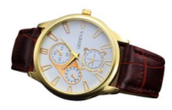 malloom Horloge - Wit/Bruin