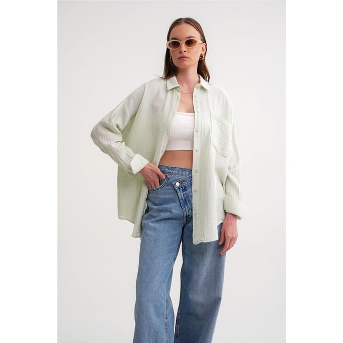 Oversized Shirt met Pocketdetail