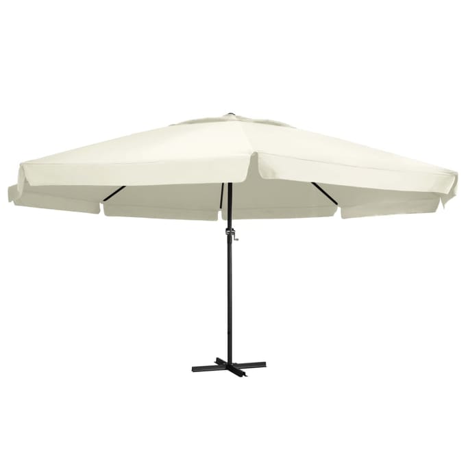 vidaXL - Parasol - met - aluminium - paal - 600 - cm - zandwit