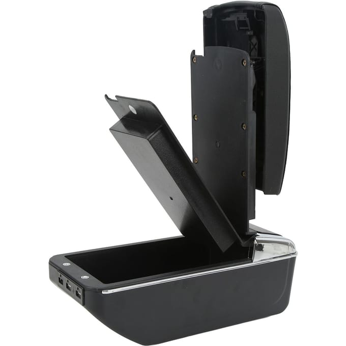 Armsteunbox Middenconsole Opbergvak Inhoudsbox Interieur Organizer met Bekerhouder Vervanging voor black