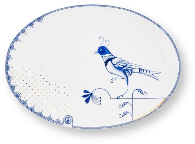 Pip Studio Pip & The Blue Bird White schaal ovaal 30cm