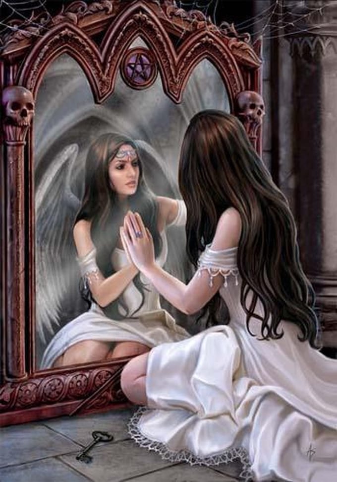 Anne Stokes Wenskaart Magical Mirror